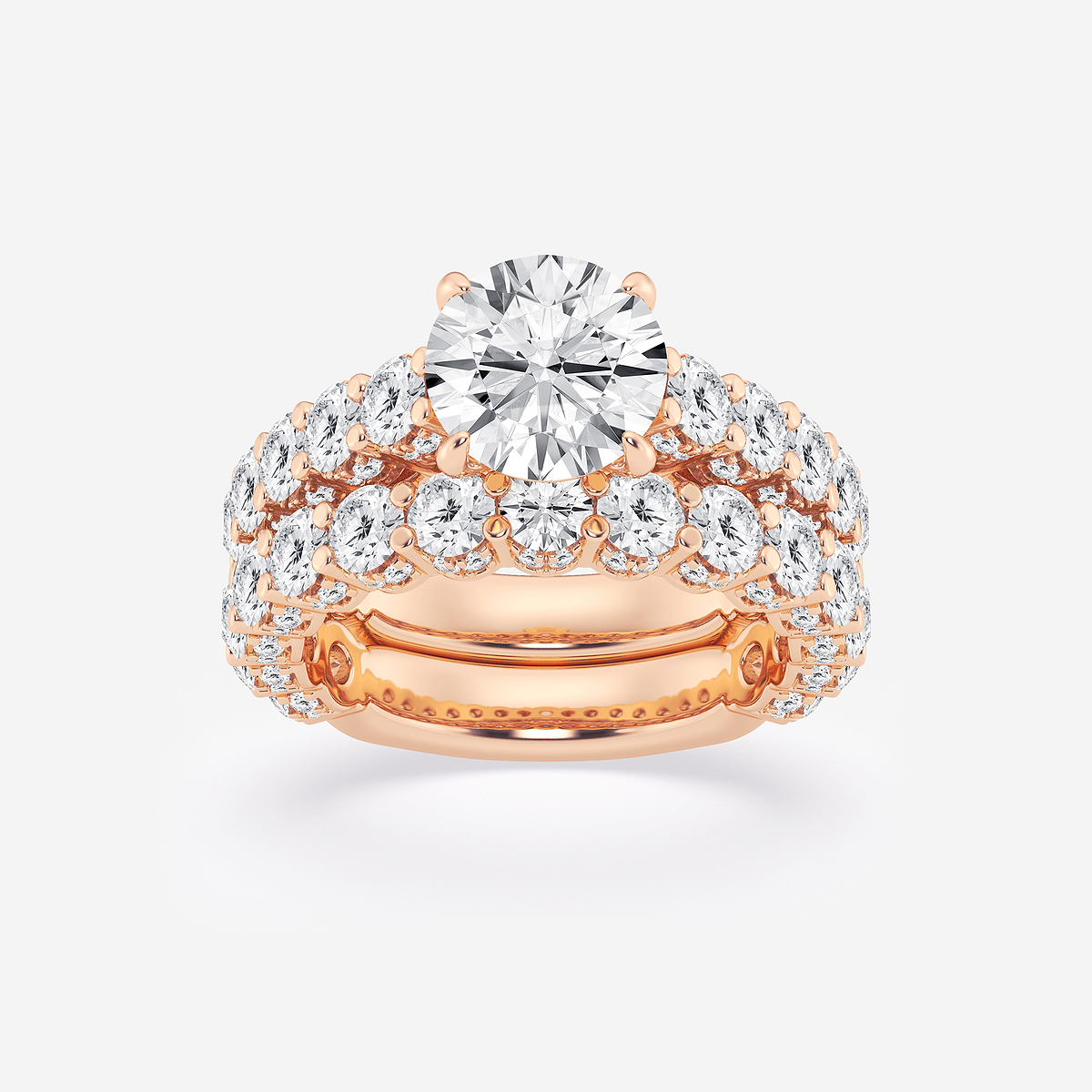 5 2/3 ctw Round Lab Grown Diamond Bridal Set