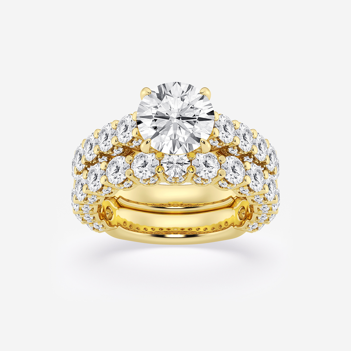 5 2/3 ctw Round Lab Grown Diamond Bridal Set