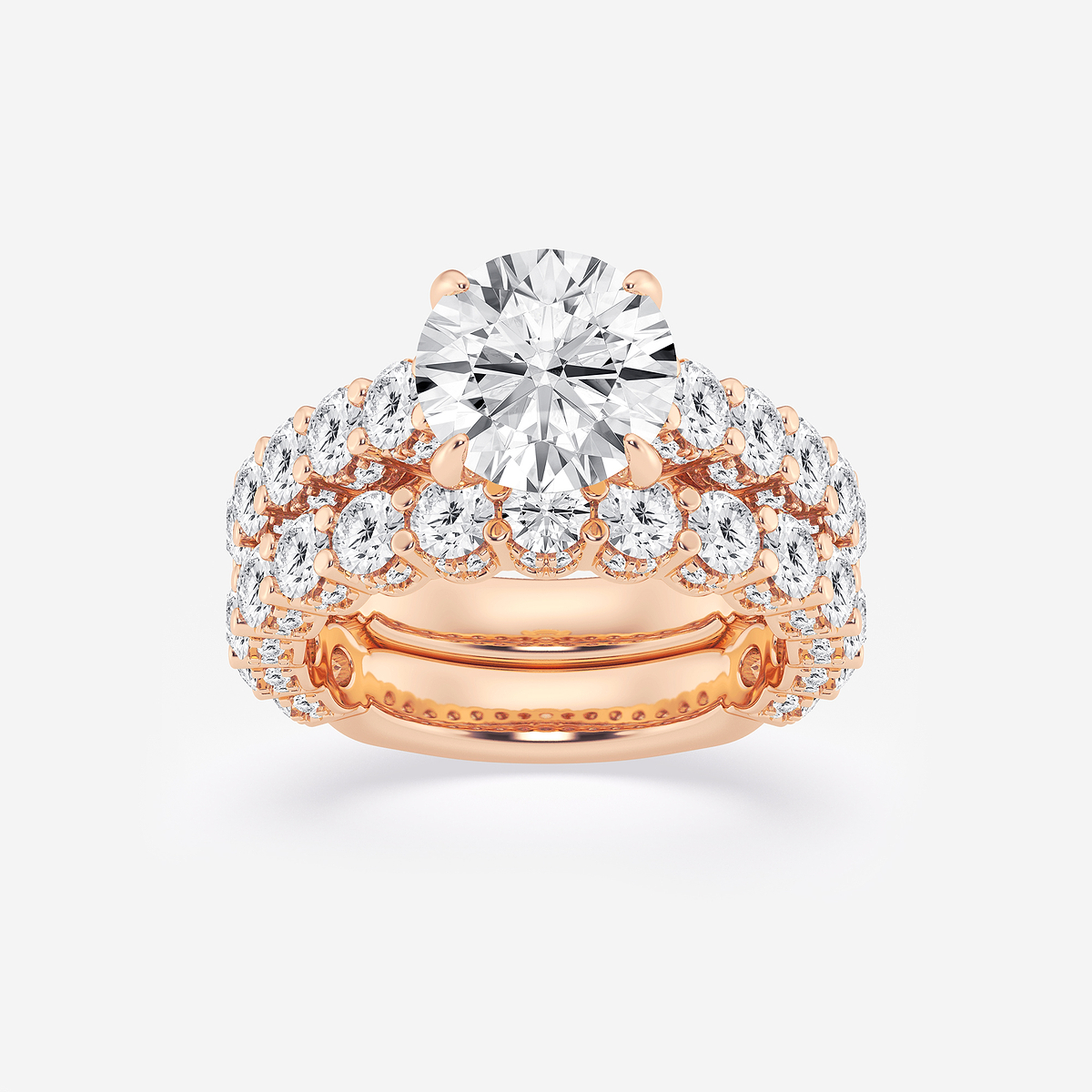 6 1/6 ctw Round Lab Grown Diamond Bridal Set