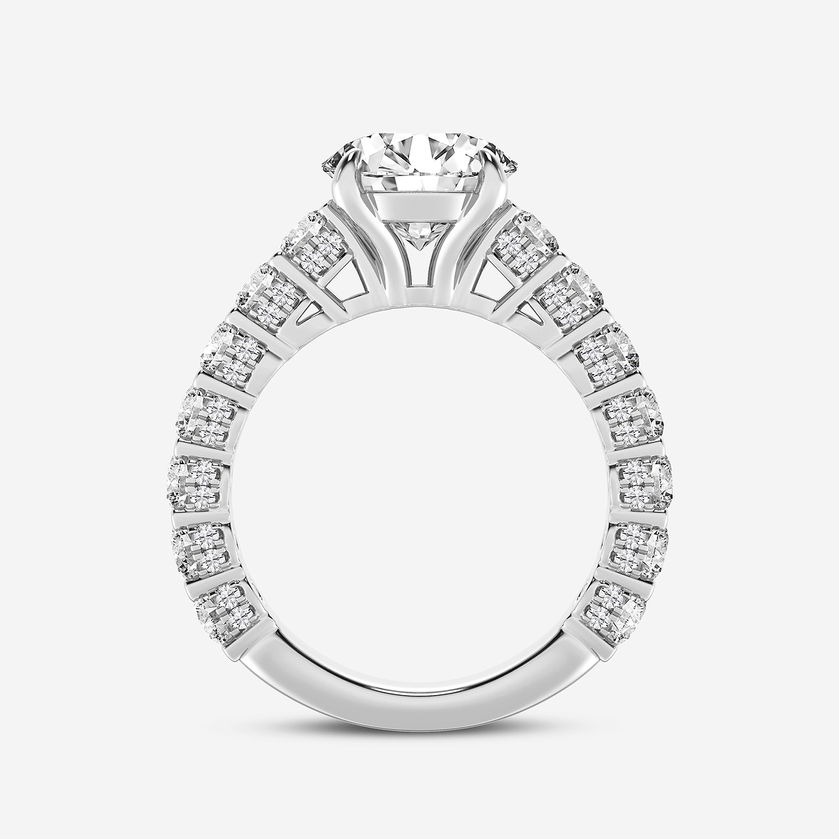 6 1/6 ctw Round Lab Grown Diamond Bridal Set 14K White Gold, E, VS1