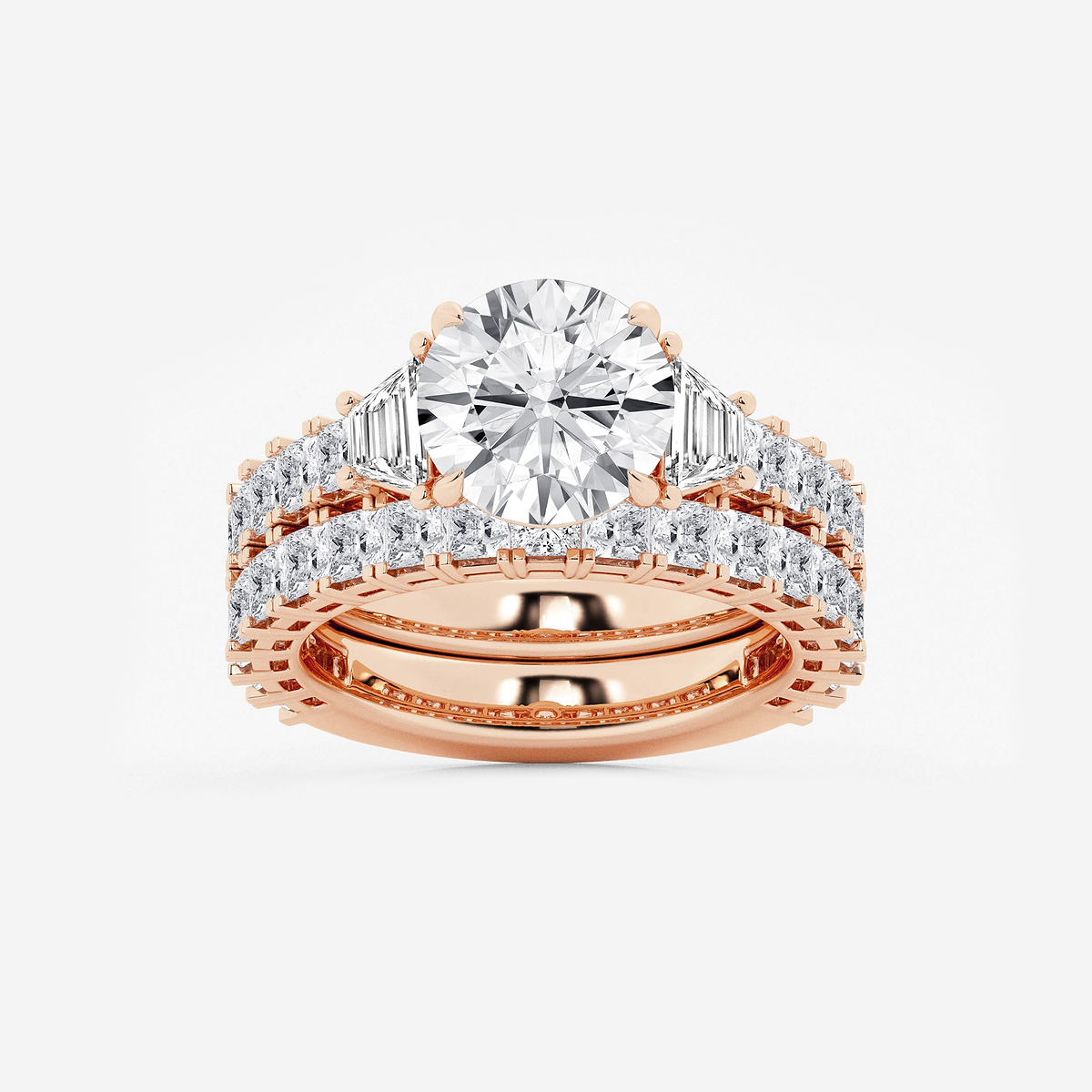6 1/4 ctw Round Lab Grown Diamond Bridal Set