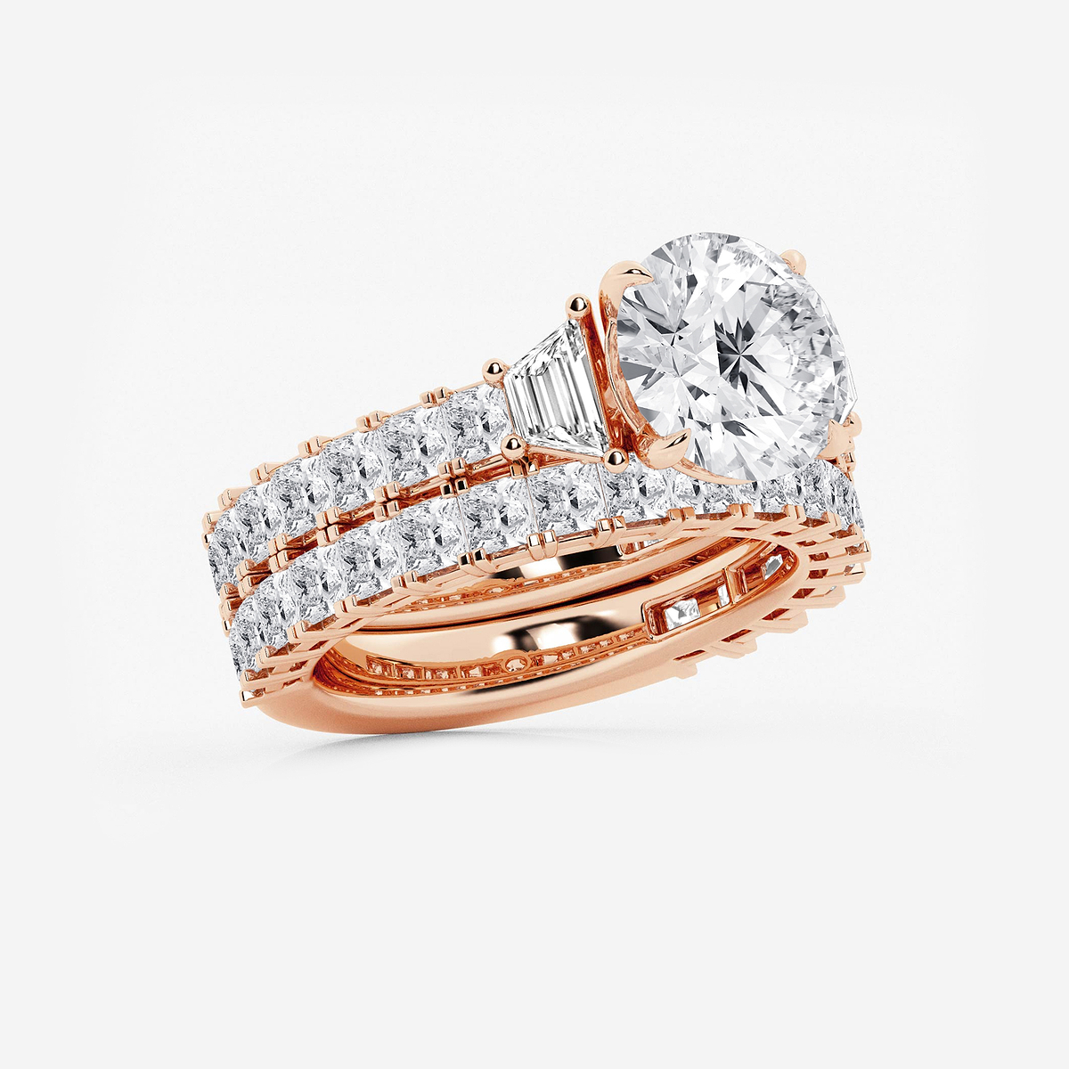 Additional Image 1 for  6 1/4 ctw Round Lab Grown Diamond Bridal Set