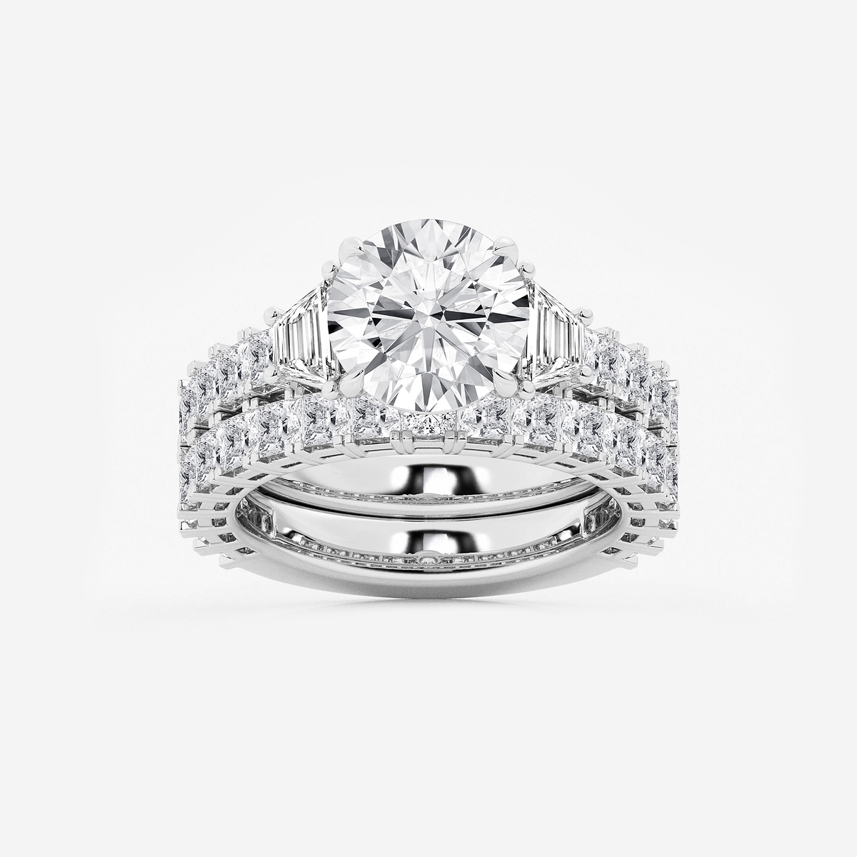6 1/4 ctw Round Lab Grown Diamond Bridal Set