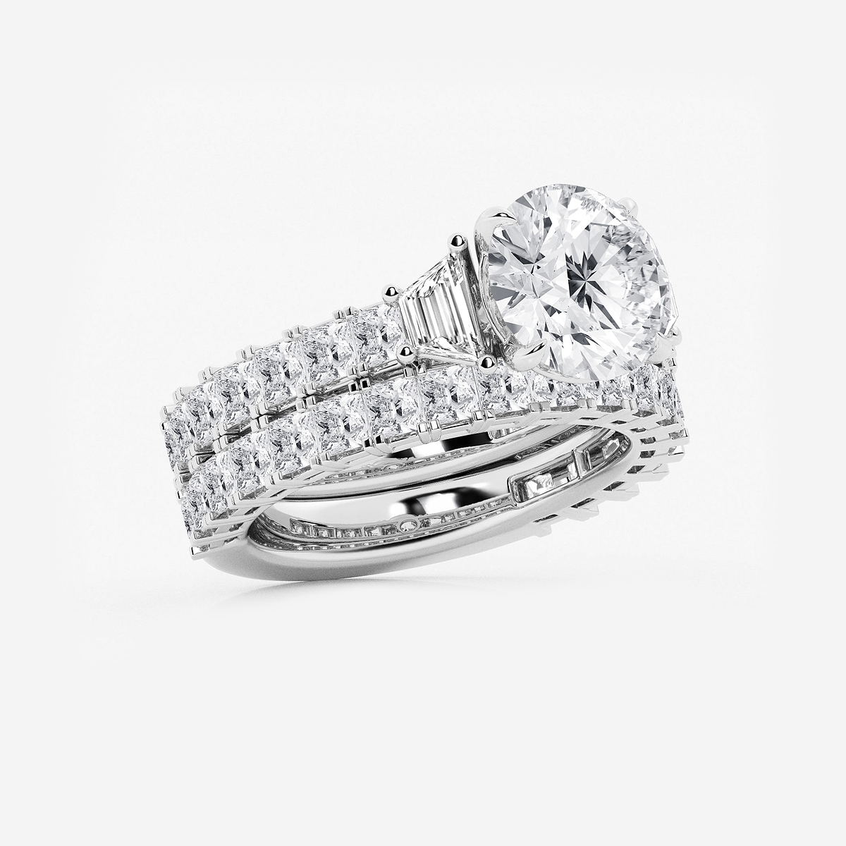 Additional Image 1 for  6 1/4 ctw Round Lab Grown Diamond Bridal Set