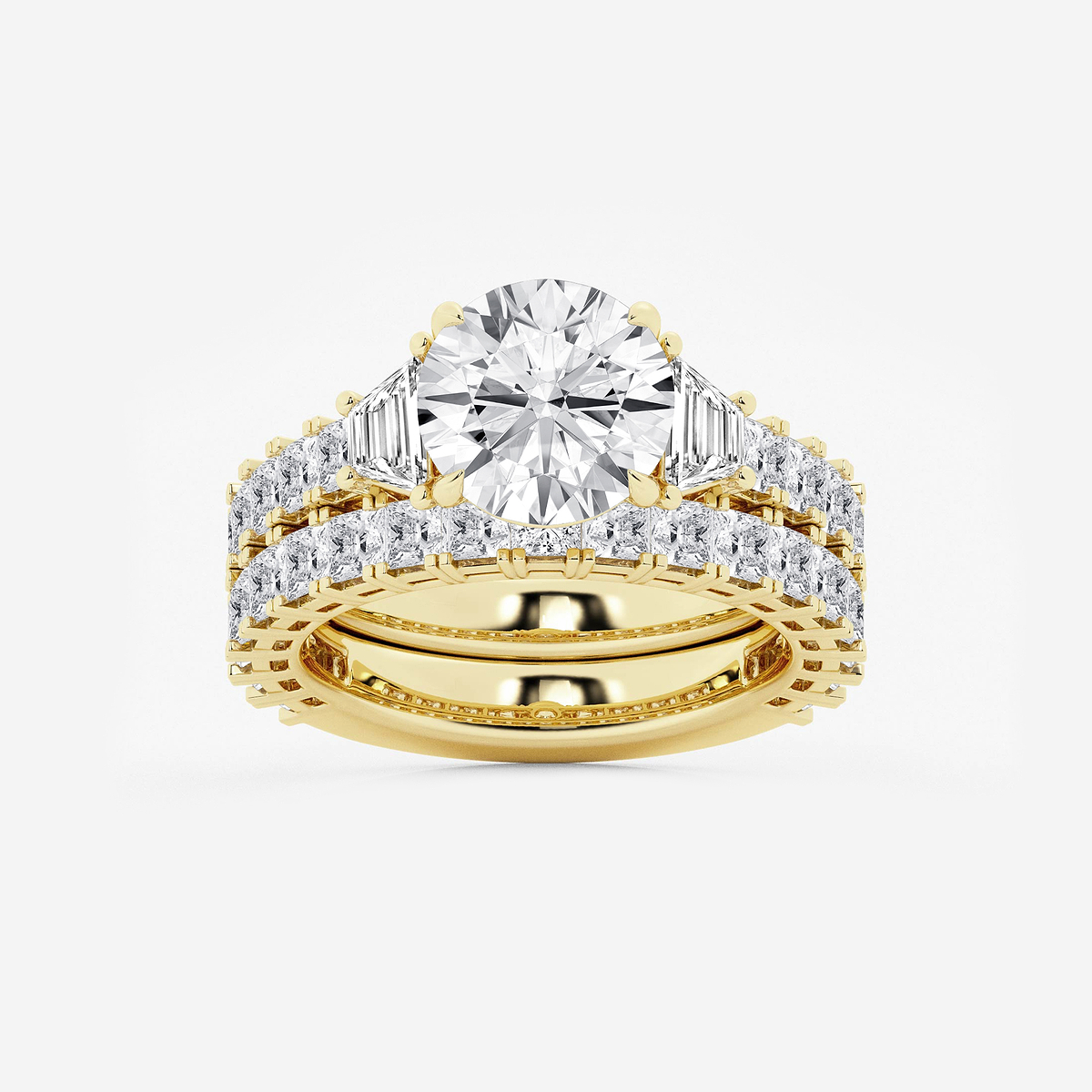 6 1/4 ctw Round Lab Grown Diamond Bridal Set