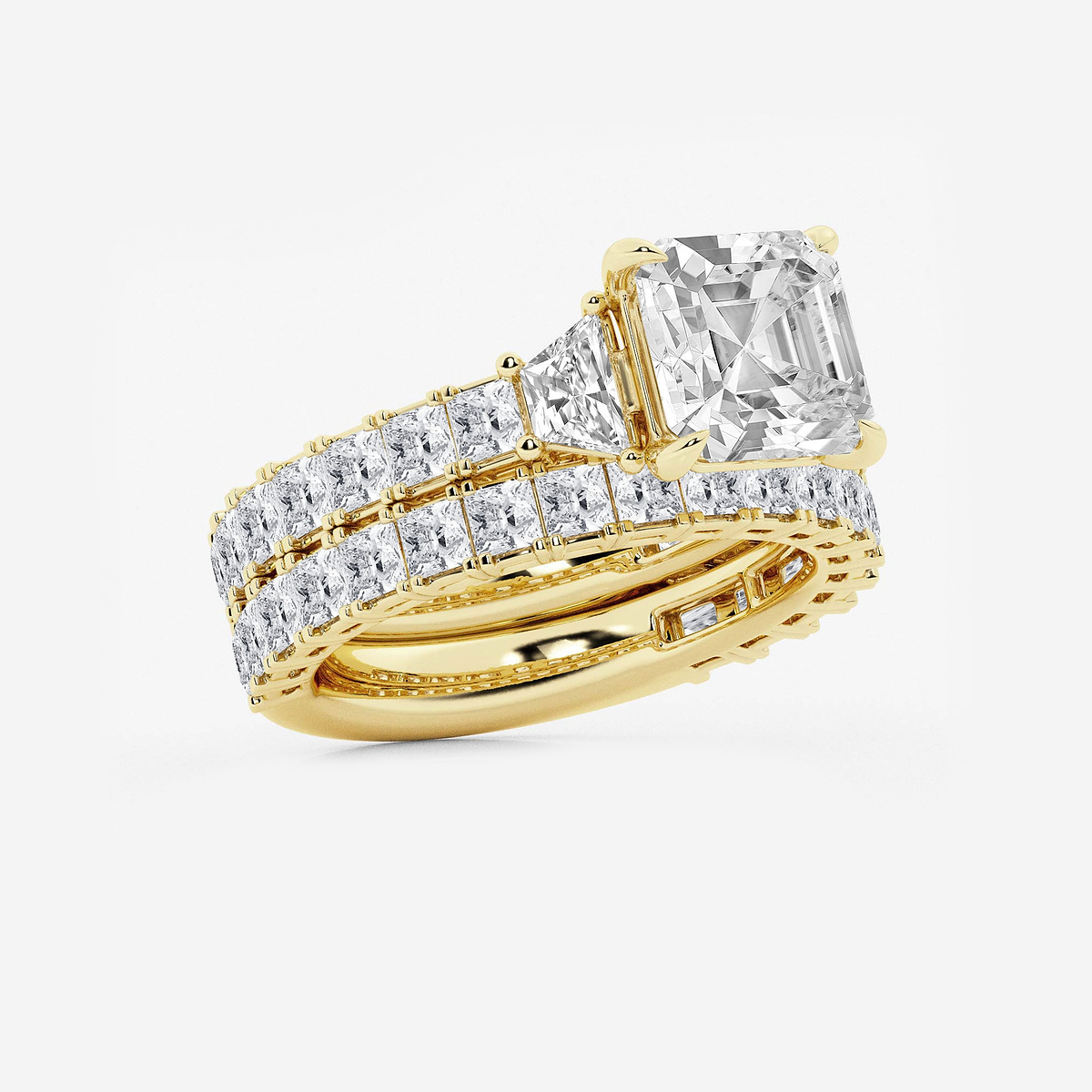 Additional Image 1 for  6 1/4 ctw Asscher Lab Grown Diamond Bridal Set