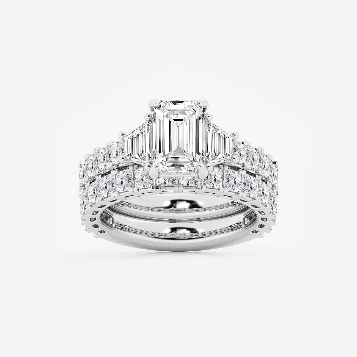 5 1/4 ctw Emerald Lab Grown Diamond Bridal Set