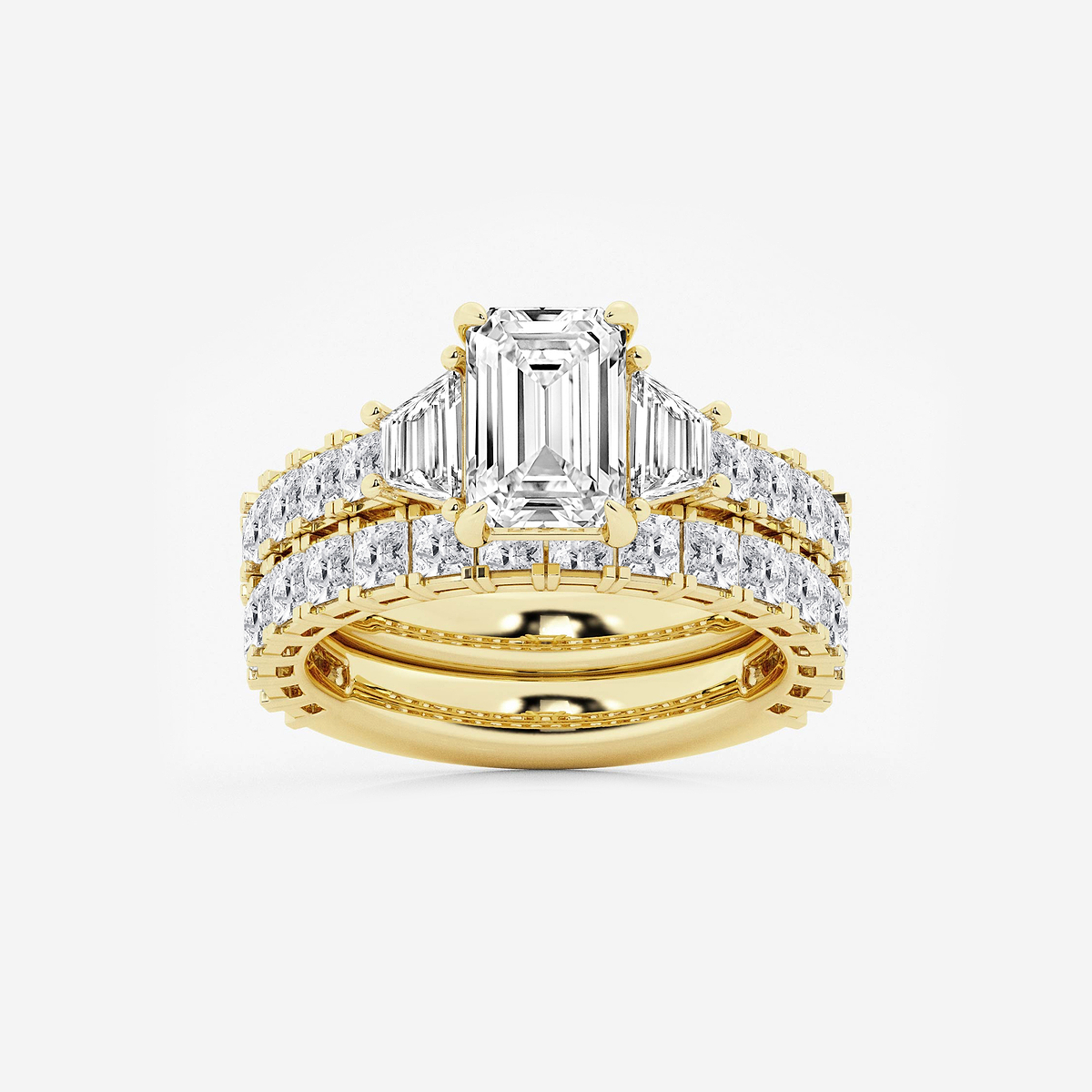 5 1/4 ctw Emerald Lab Grown Diamond Bridal Set