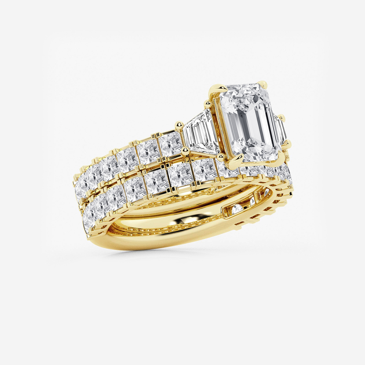 Additional Image 1 for  5 1/4 ctw Emerald Lab Grown Diamond Bridal Set