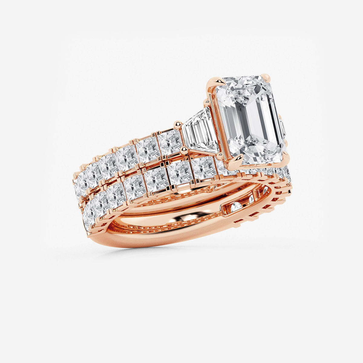 Additional Image 1 for  6 1/4 ctw Emerald Lab Grown Diamond Bridal Set