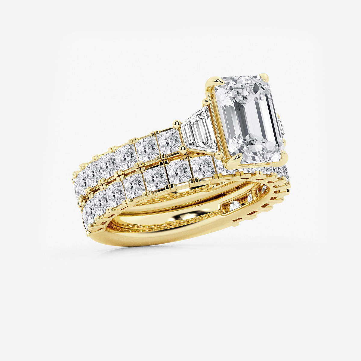 Additional Image 1 for  6 1/4 ctw Emerald Lab Grown Diamond Bridal Set