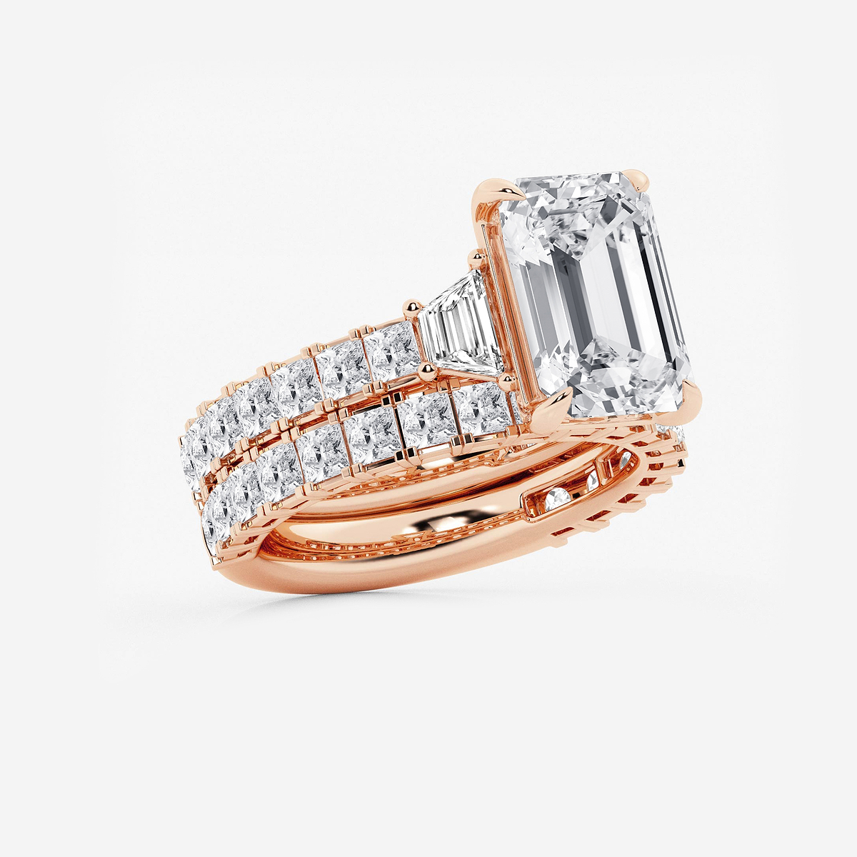Additional Image 1 for  8 1/4 ctw Emerald Lab Grown Diamond Bridal Set