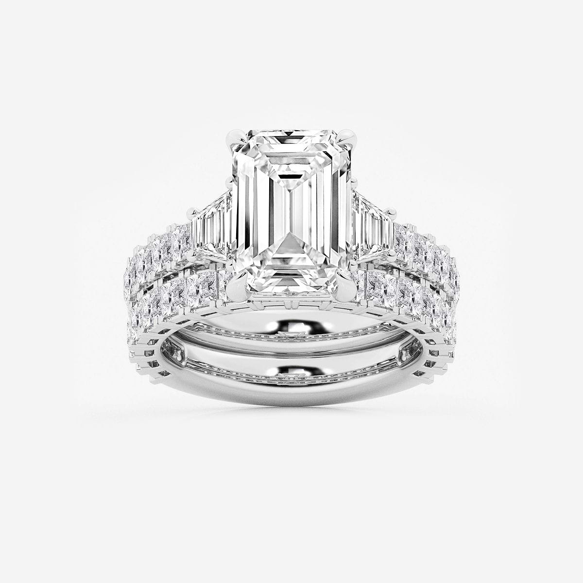 8 1/4 ctw Emerald Lab Grown Diamond Bridal Set