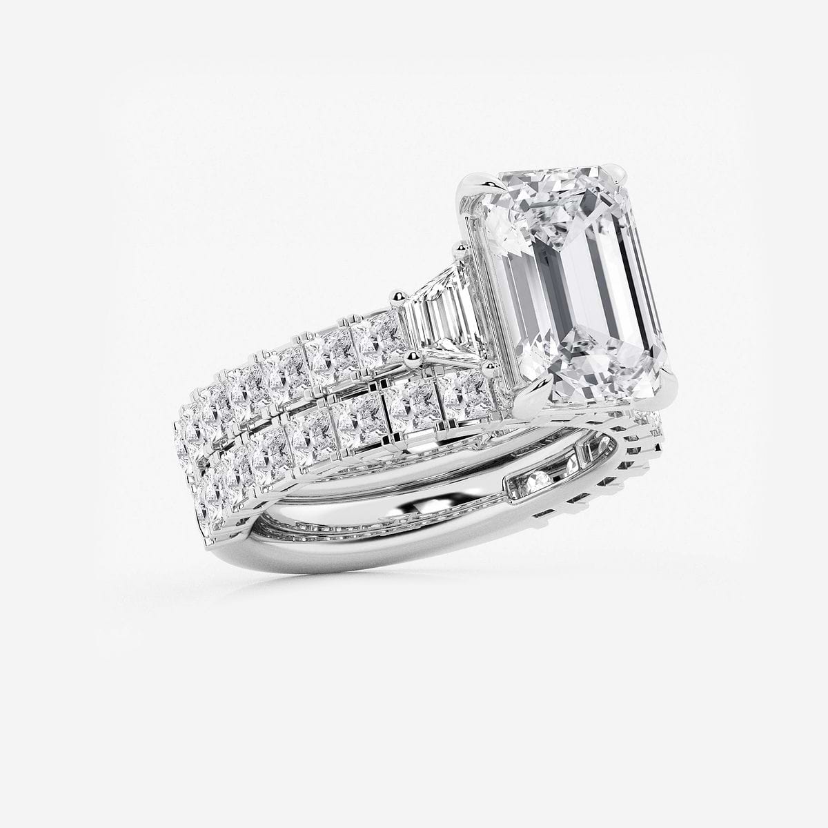 Additional Image 1 for  8 1/4 ctw Emerald Lab Grown Diamond Bridal Set