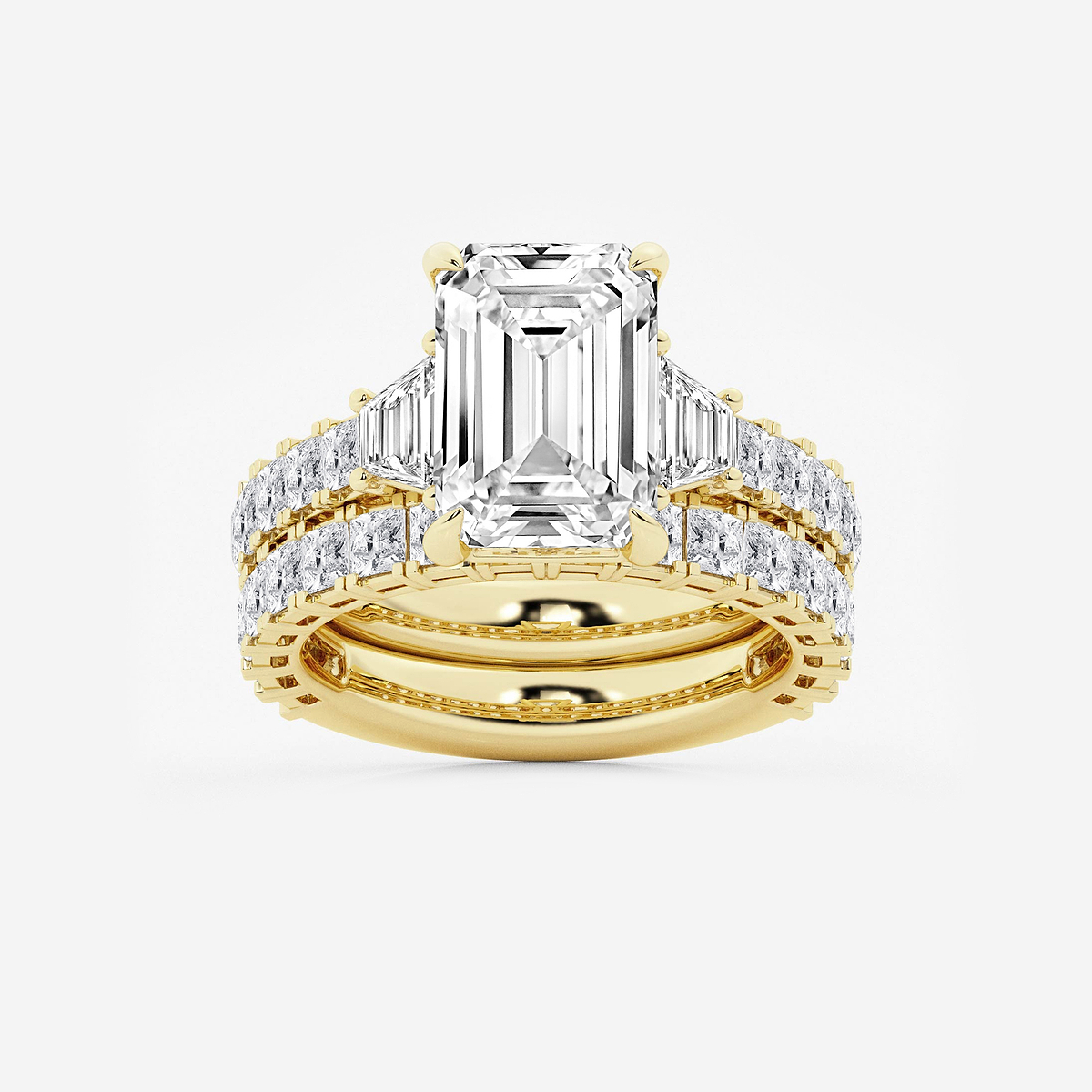 8 1/4 ctw Emerald Lab Grown Diamond Bridal Set
