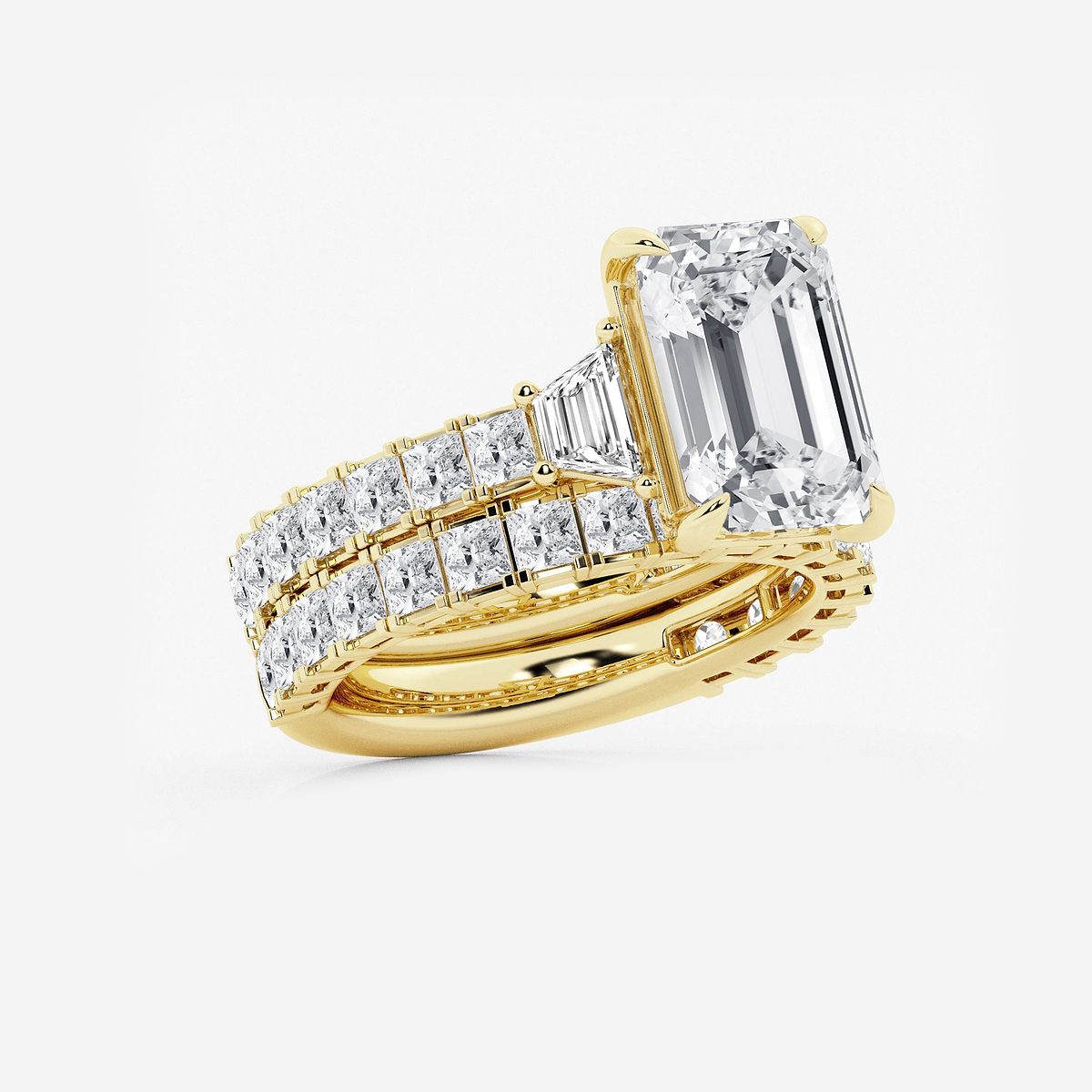 Additional Image 1 for  8 1/4 ctw Emerald Lab Grown Diamond Bridal Set