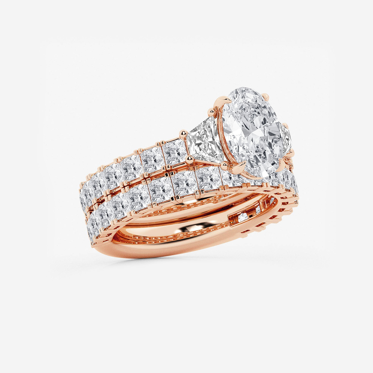 Additional Image 1 for  5 1/4 ctw Oval Lab Grown Diamond Bridal Set