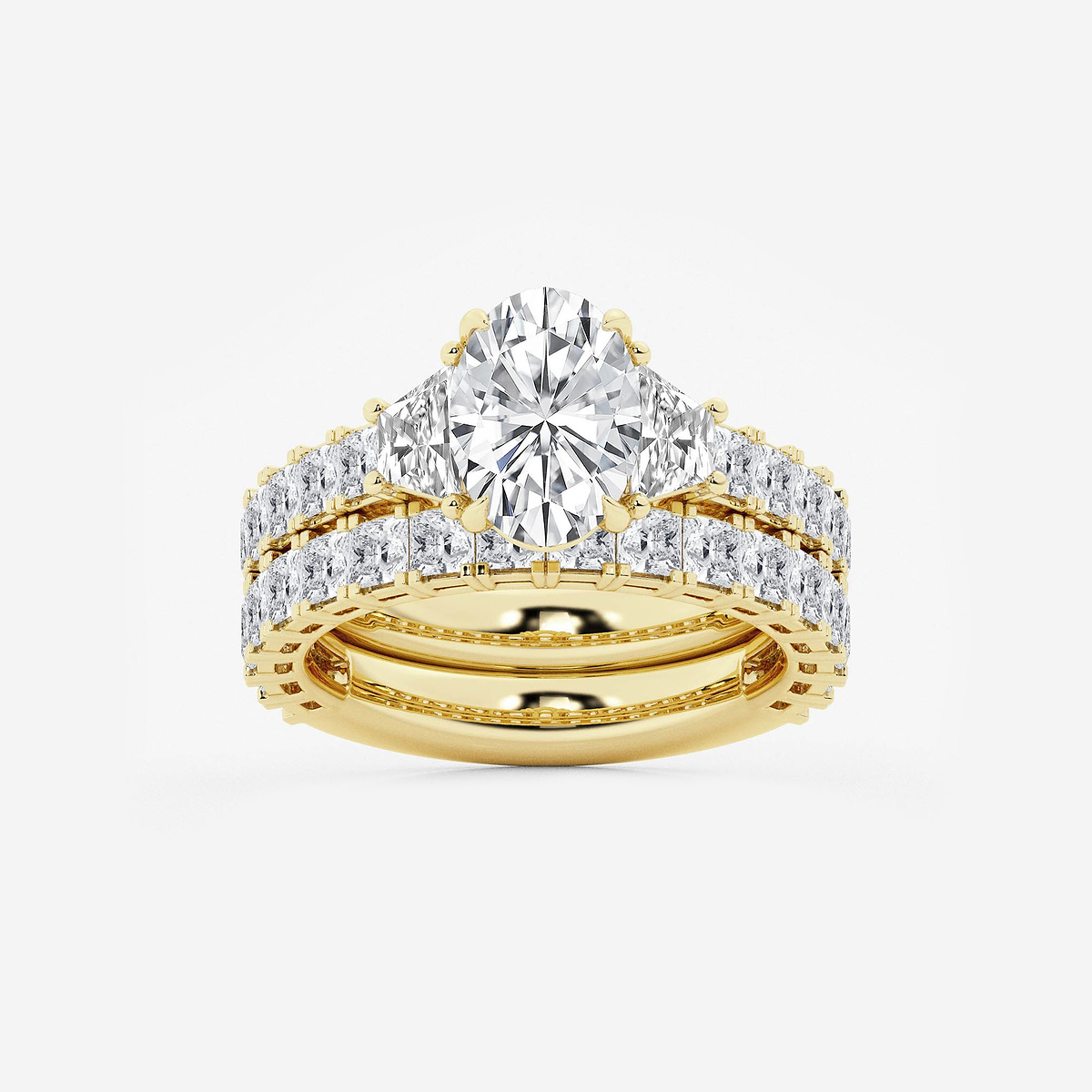 5 1/4 ctw Oval Lab Grown Diamond Bridal Set
