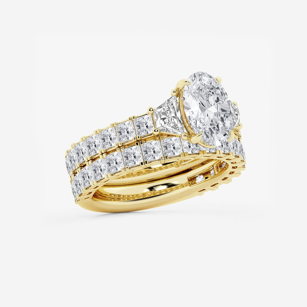 Additional Image 1 for  5 1/4 ctw Oval Lab Grown Diamond Bridal Set