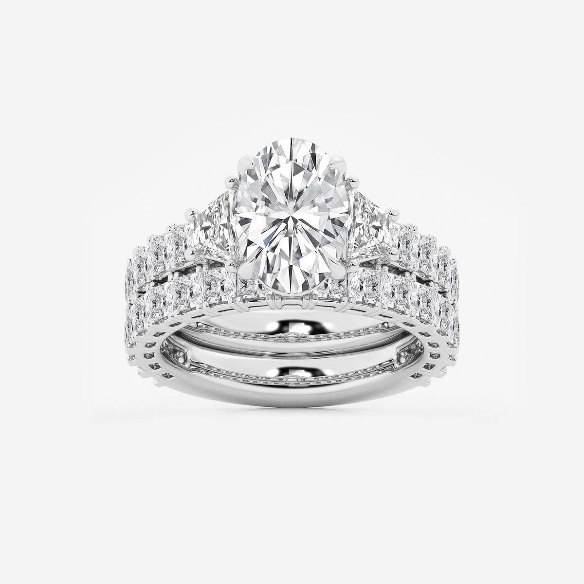 5 3/4 ctw Oval Lab Grown Diamond Bridal Set