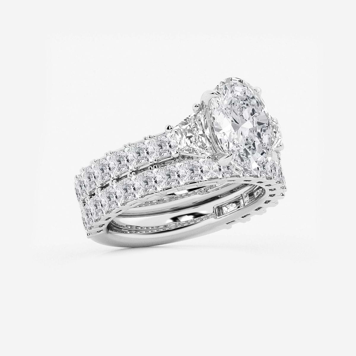 Additional Image 1 for  5 3/4 ctw Oval Lab Grown Diamond Bridal Set