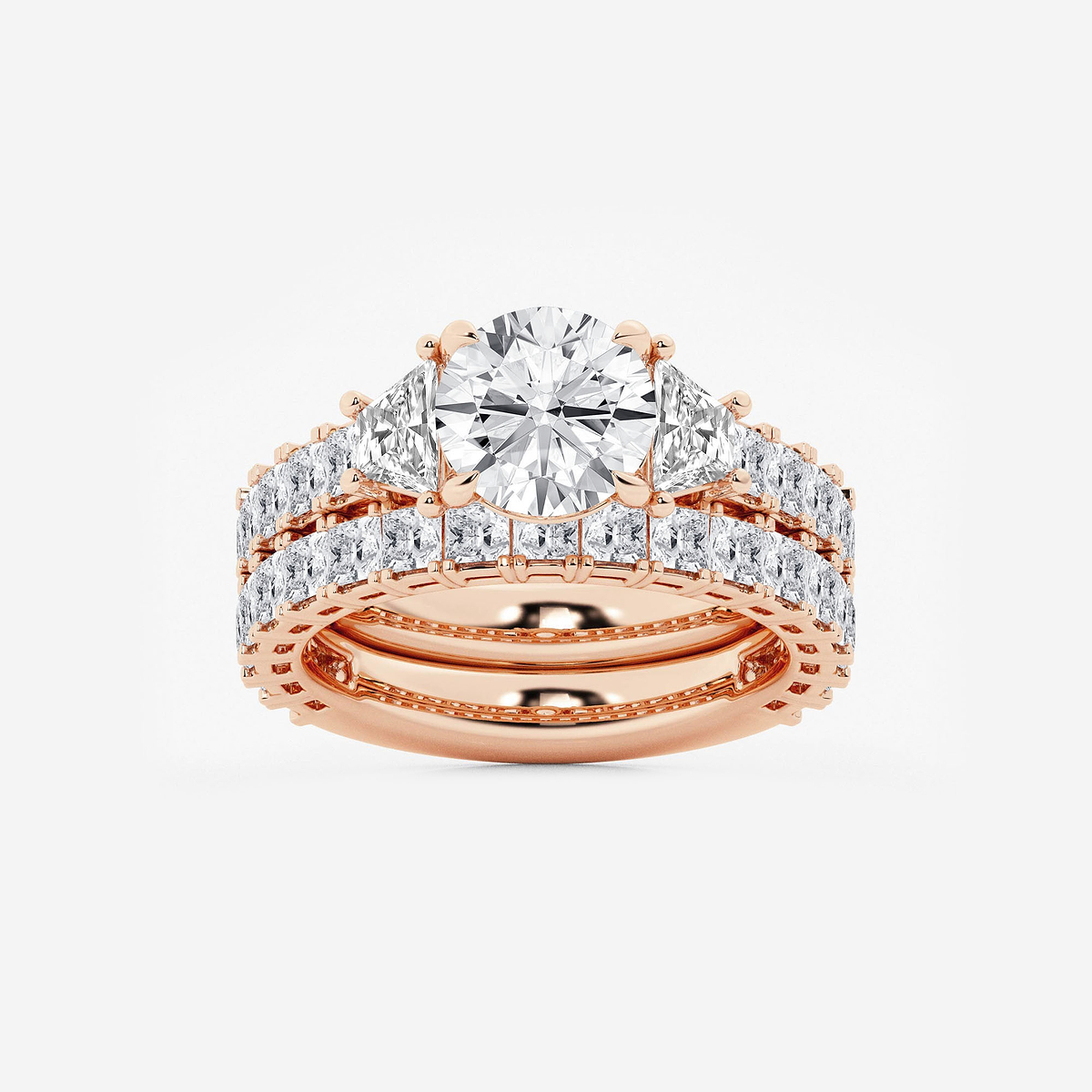 5 1/4 ctw Round Lab Grown Diamond Bridal Set