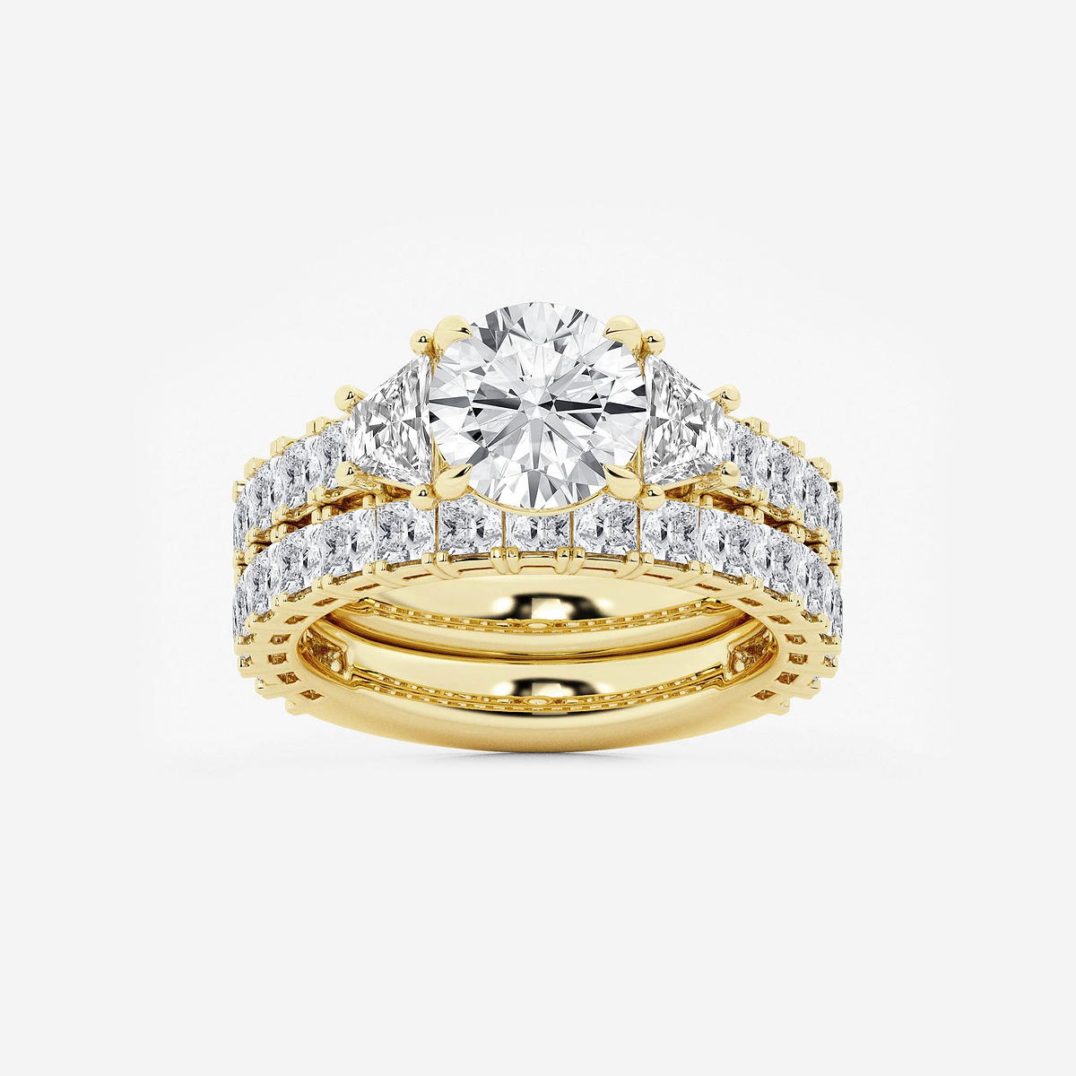 5 1/4 ctw Round Lab Grown Diamond Bridal Set