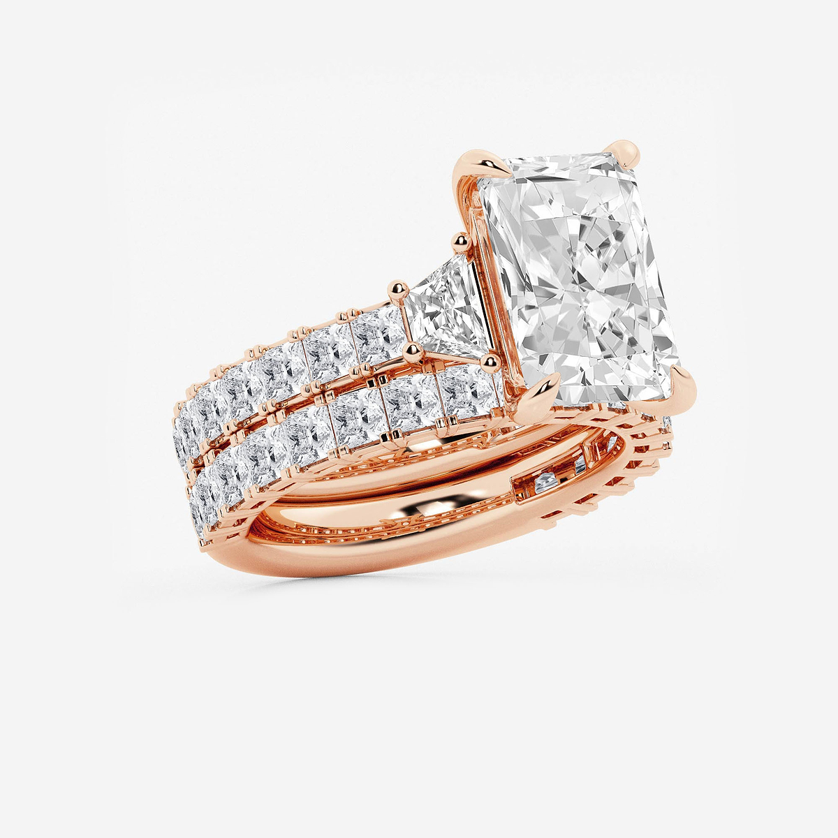 Additional Image 1 for  8 1/4 ctw Radiant Lab Grown Diamond Bridal Set