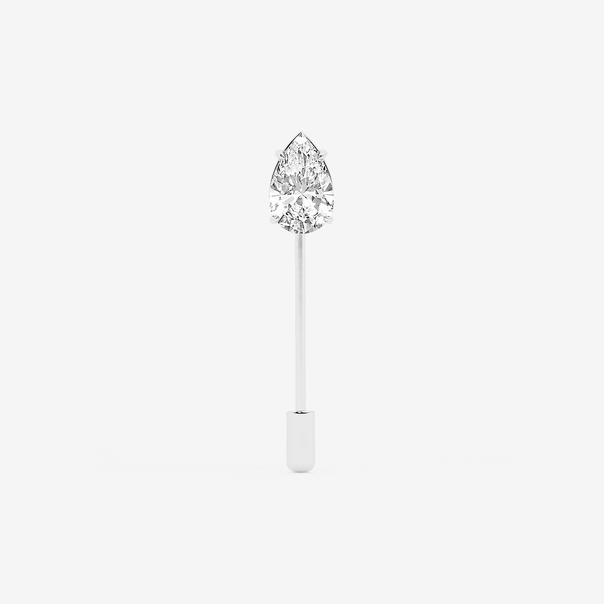 5 ctw Pear Lab Grown Diamond Solitaire Lapel Pin