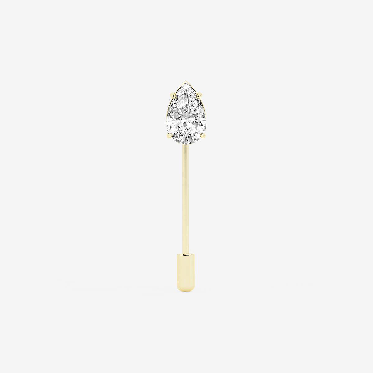 5 ctw Pear Lab Grown Diamond Solitaire Lapel Pin
