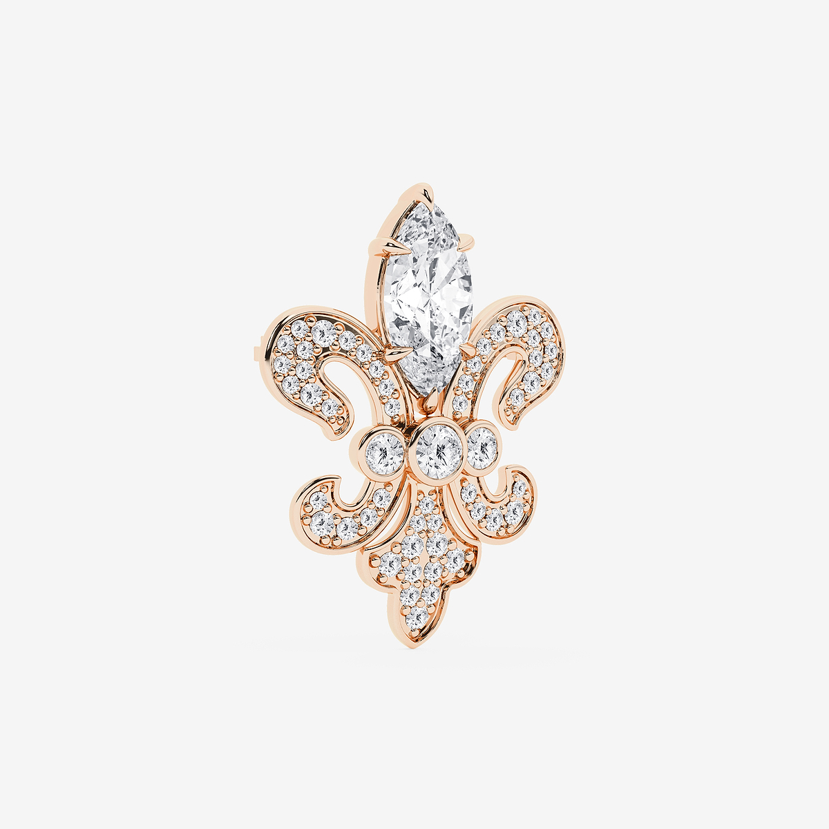 Additional Image 1 for  5 ctw Marquise Lab Grown Diamond Fleur Des Lis Pin