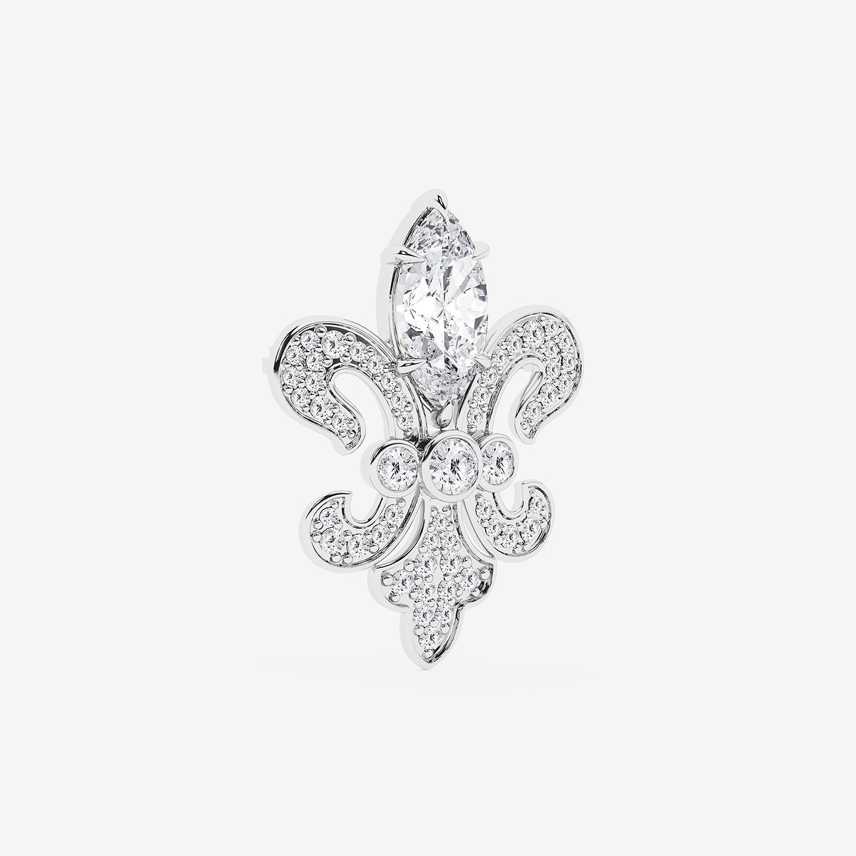 Additional Image 1 for  5 ctw Marquise Lab Grown Diamond Fleur Des Lis Pin