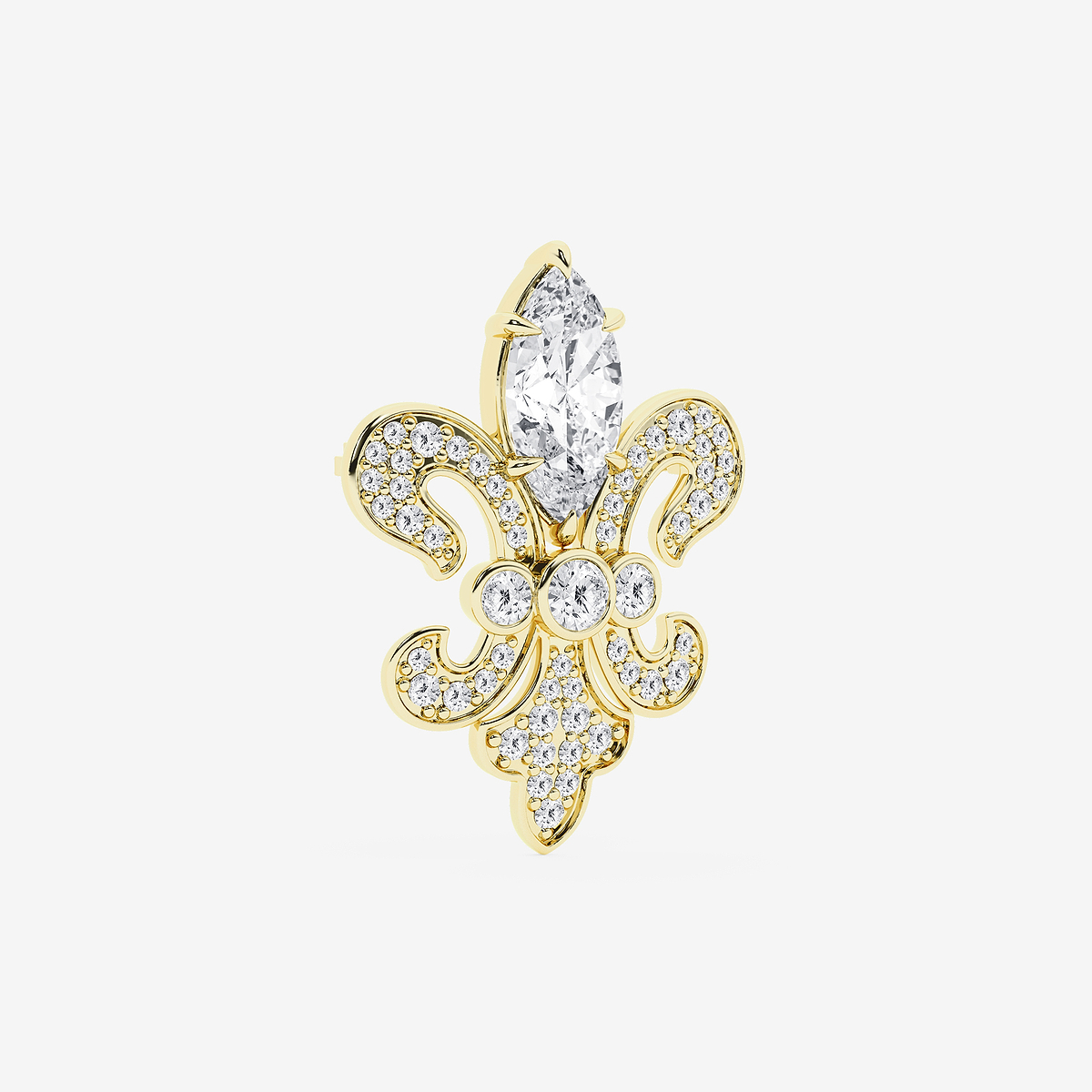 Additional Image 1 for  5 ctw Marquise Lab Grown Diamond Fleur Des Lis Pin