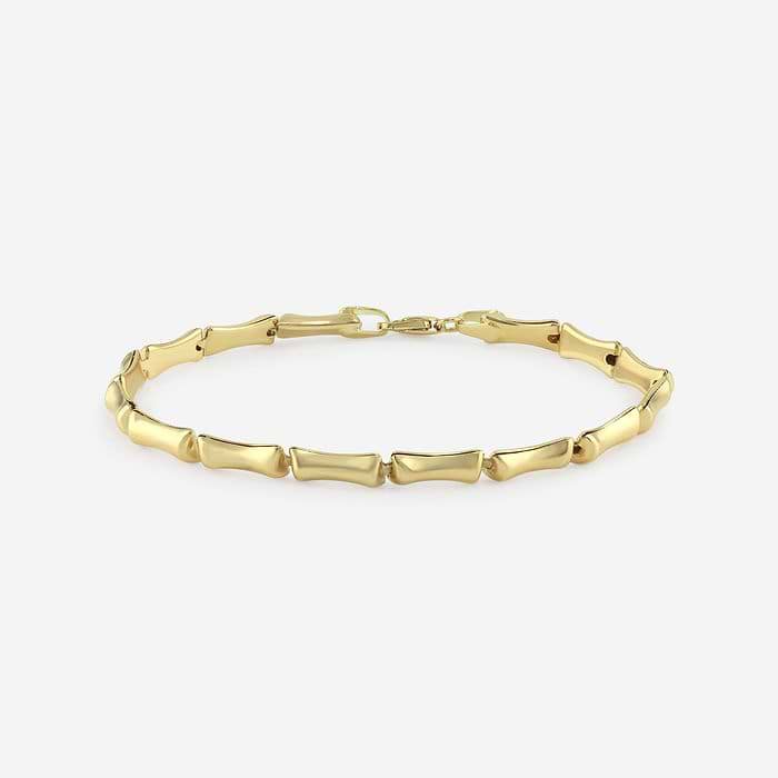 Plain Gold Bamboo Link Bracelet