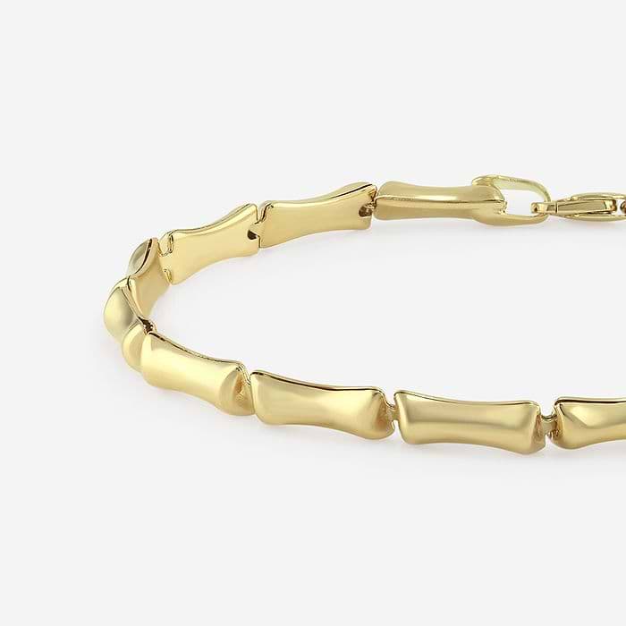 Plain Gold Bamboo Link Bracelet