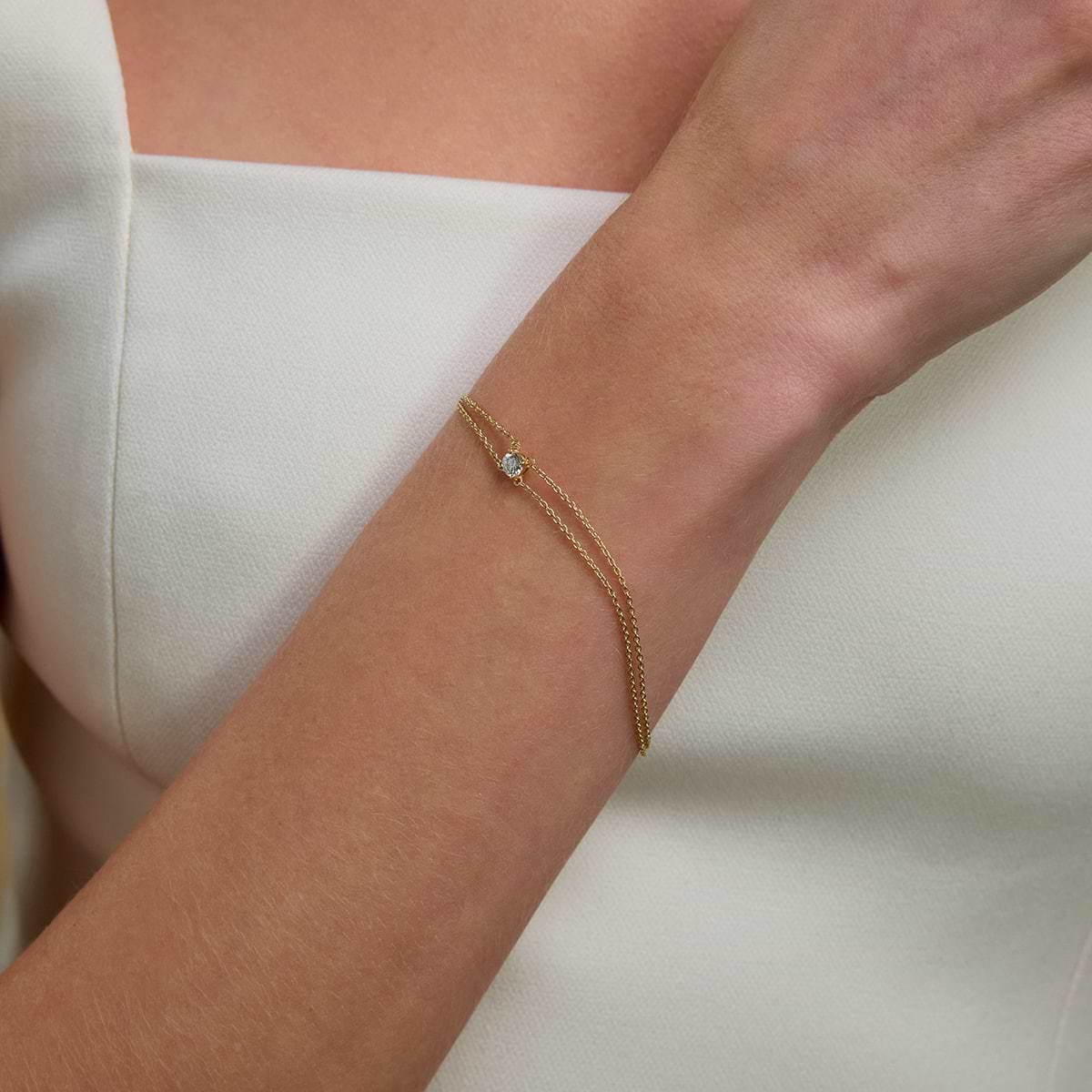 1/4 ctw Round Lab Grown Diamond Equity Bracelet - 7 Inches 14K White Gold, FG, VS2+