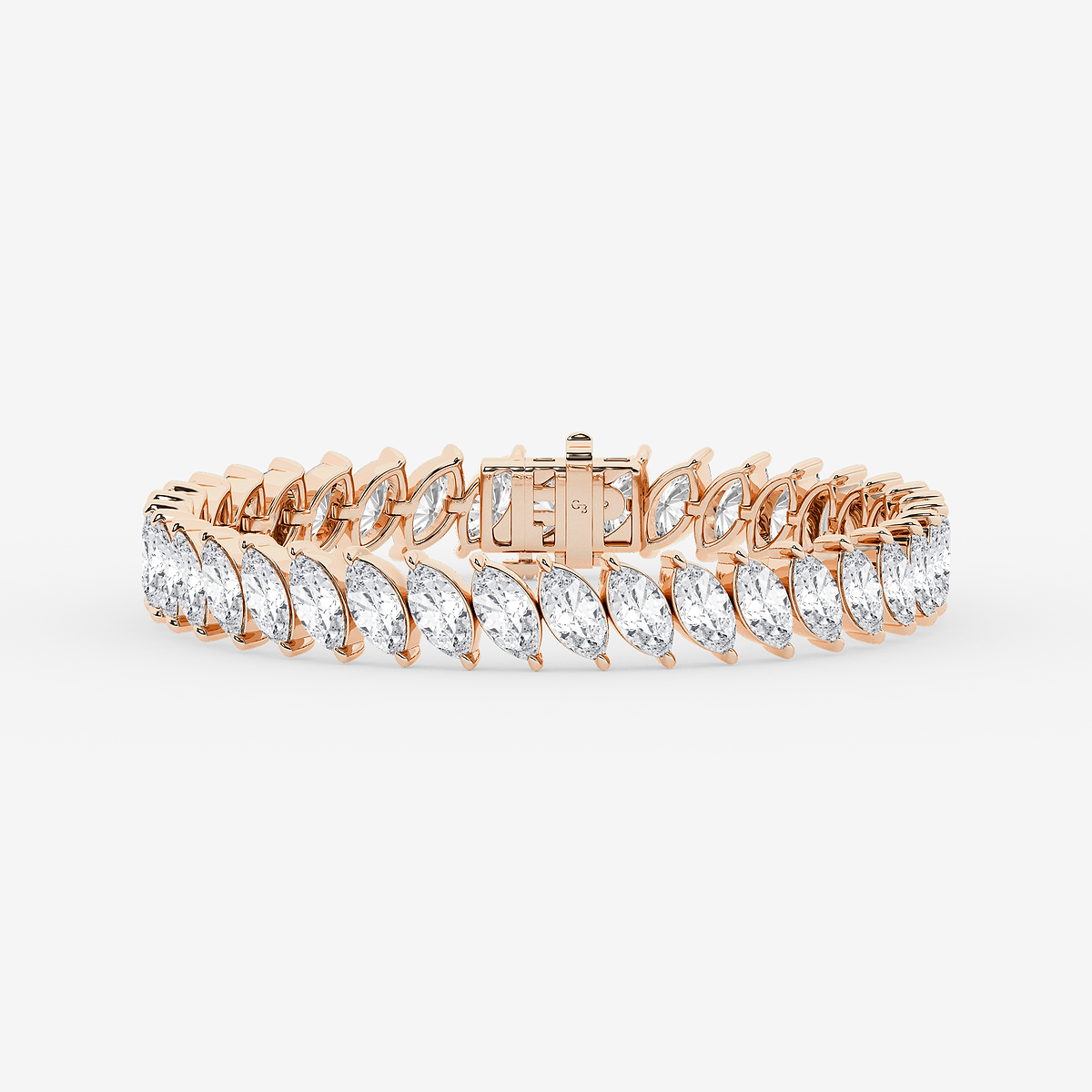 15 ctw Marquise Lab Grown Diamond Diagonal Tennis Bracelet - 6 Inches