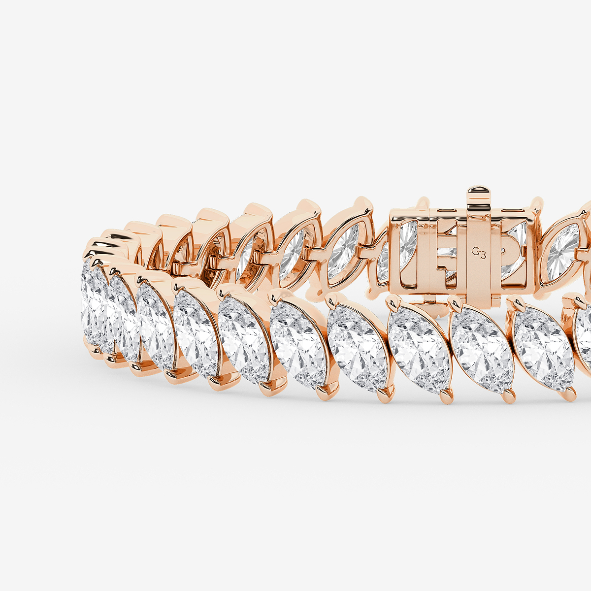 Additional Image 1 for  15 ctw Marquise Lab Grown Diamond Diagonal Tennis Bracelet - 6 Inches