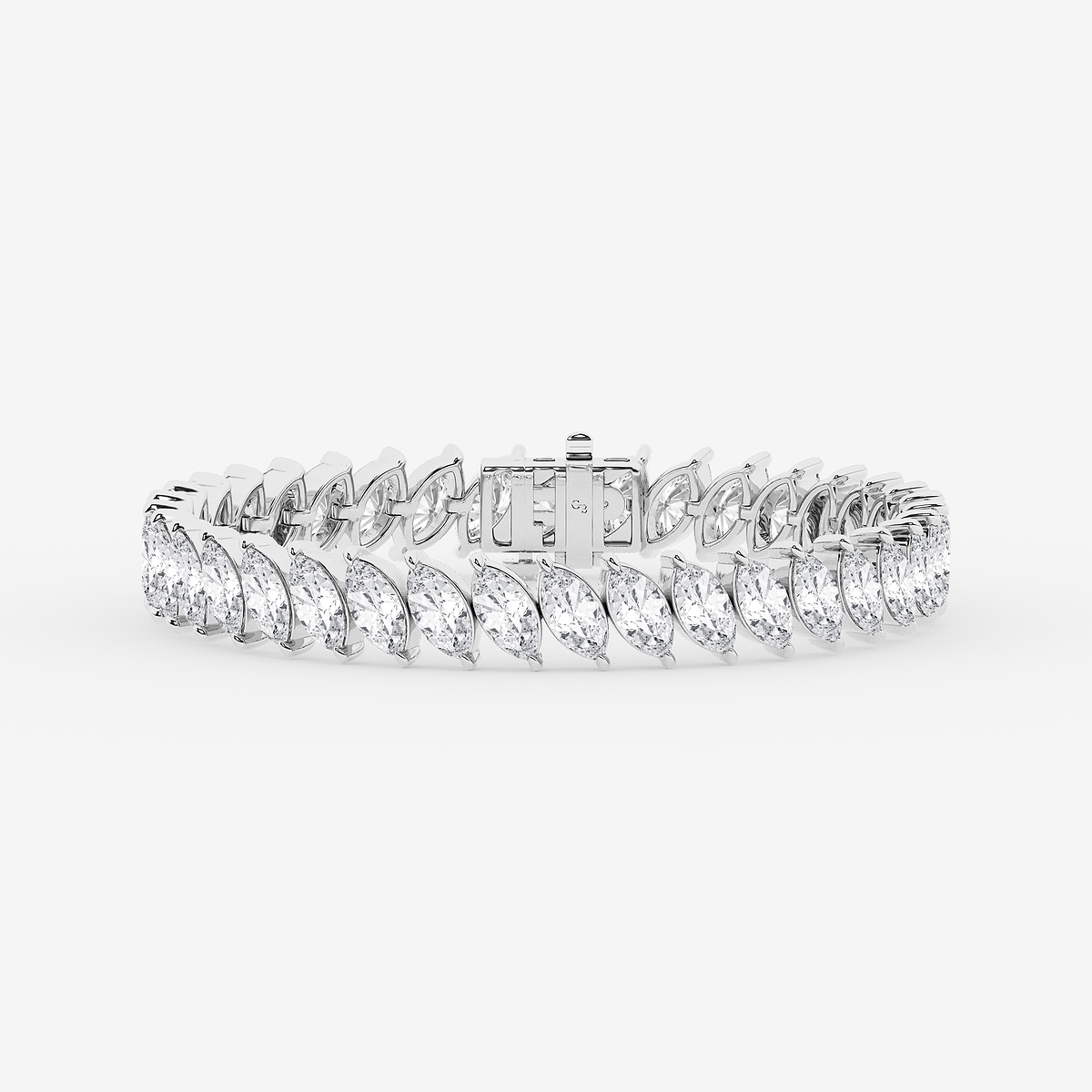 15 ctw Marquise Lab Grown Diamond Diagonal Tennis Bracelet - 6 Inches