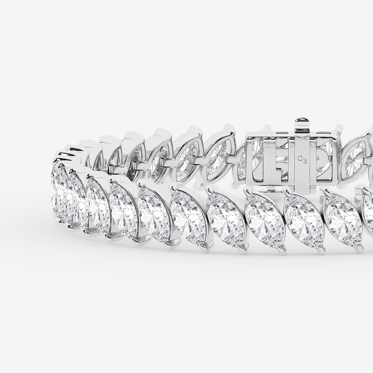 Additional Image 1 for  15 ctw Marquise Lab Grown Diamond Diagonal Tennis Bracelet - 6 Inches