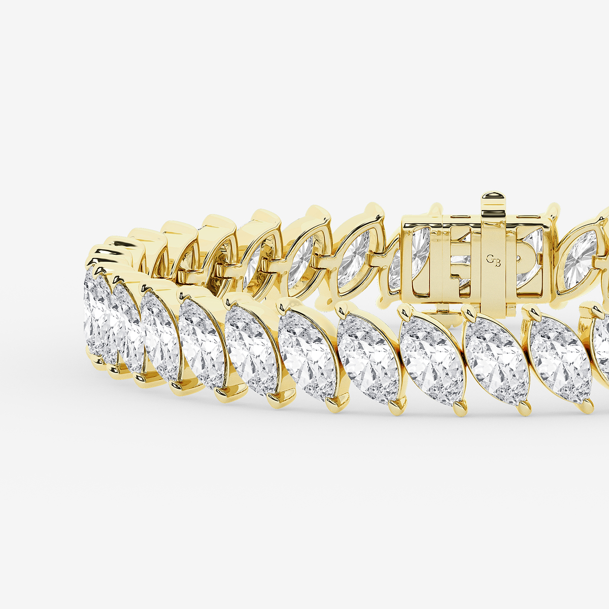 Additional Image 1 for  15 ctw Marquise Lab Grown Diamond Diagonal Tennis Bracelet - 7 Inches