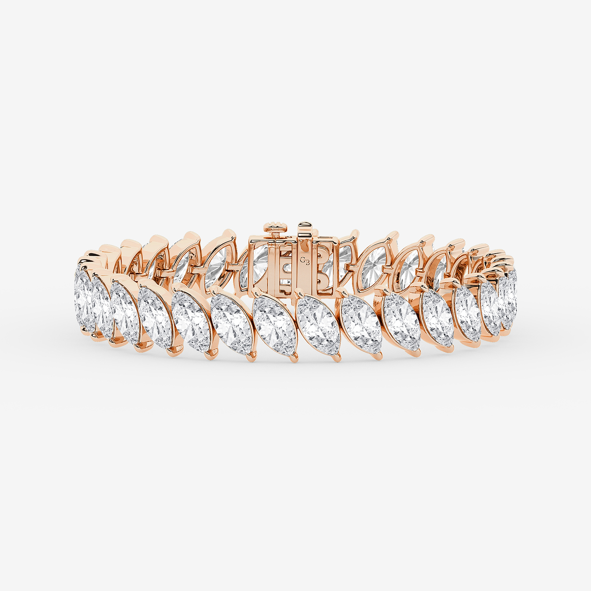 25 ctw Marquise Lab Grown Diamond Diagonal Tennis Bracelet - 6 Inches