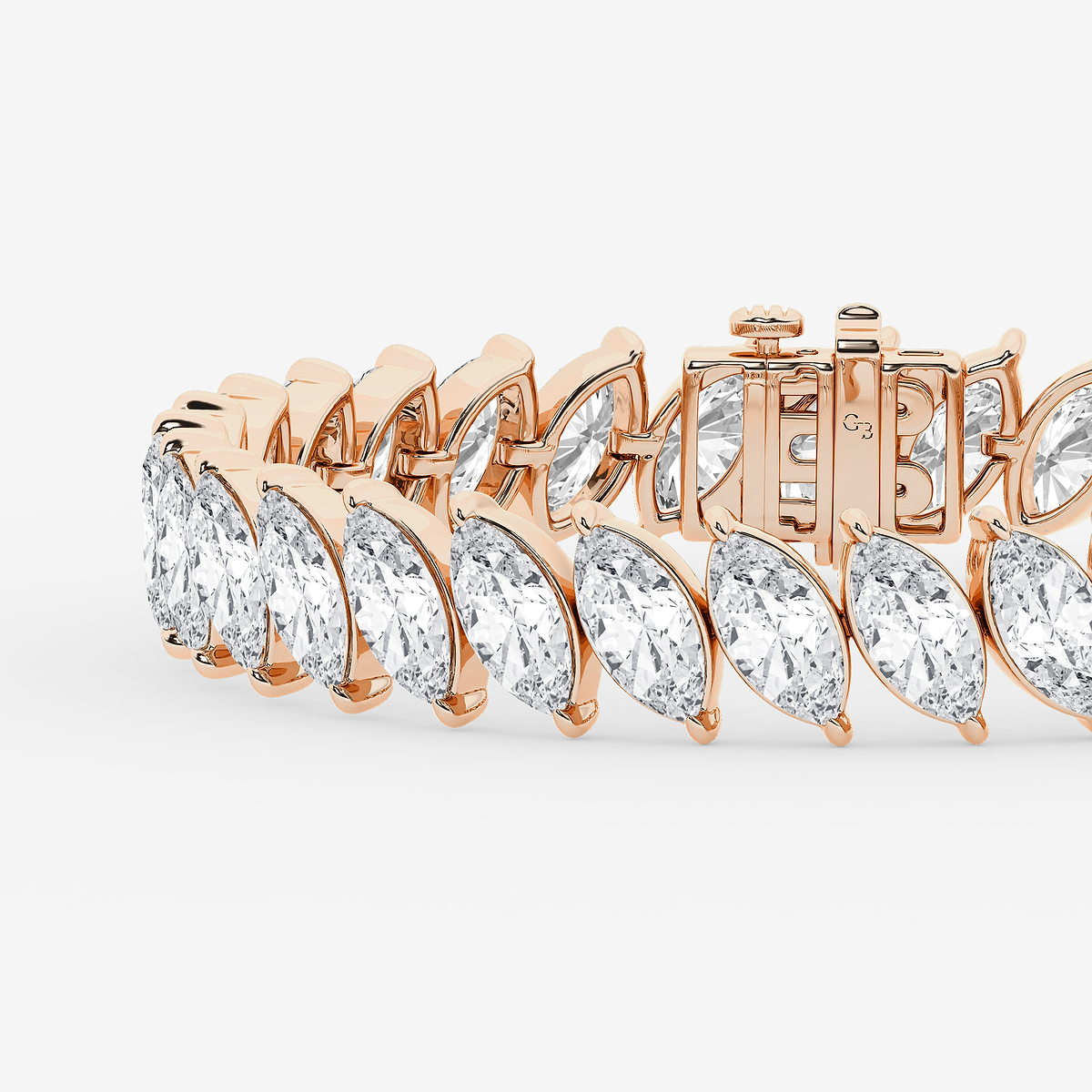 Additional Image 1 for  25 ctw Marquise Lab Grown Diamond Diagonal Tennis Bracelet - 6 Inches