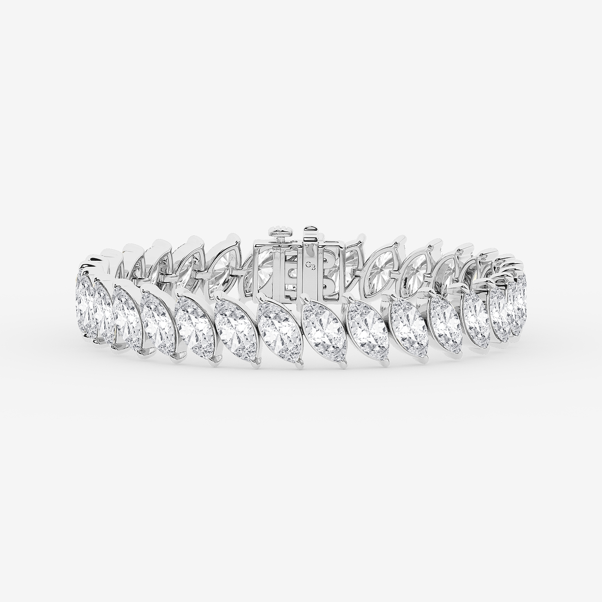 25 ctw Marquise Lab Grown Diamond Diagonal Tennis Bracelet - 6 Inches