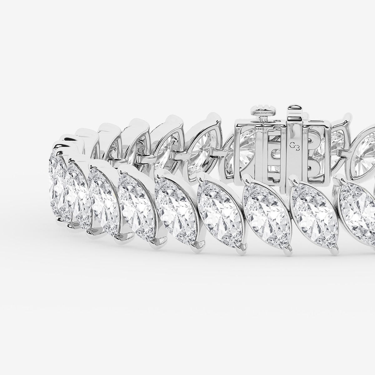 Additional Image 1 for  25 ctw Marquise Lab Grown Diamond Diagonal Tennis Bracelet - 6 Inches