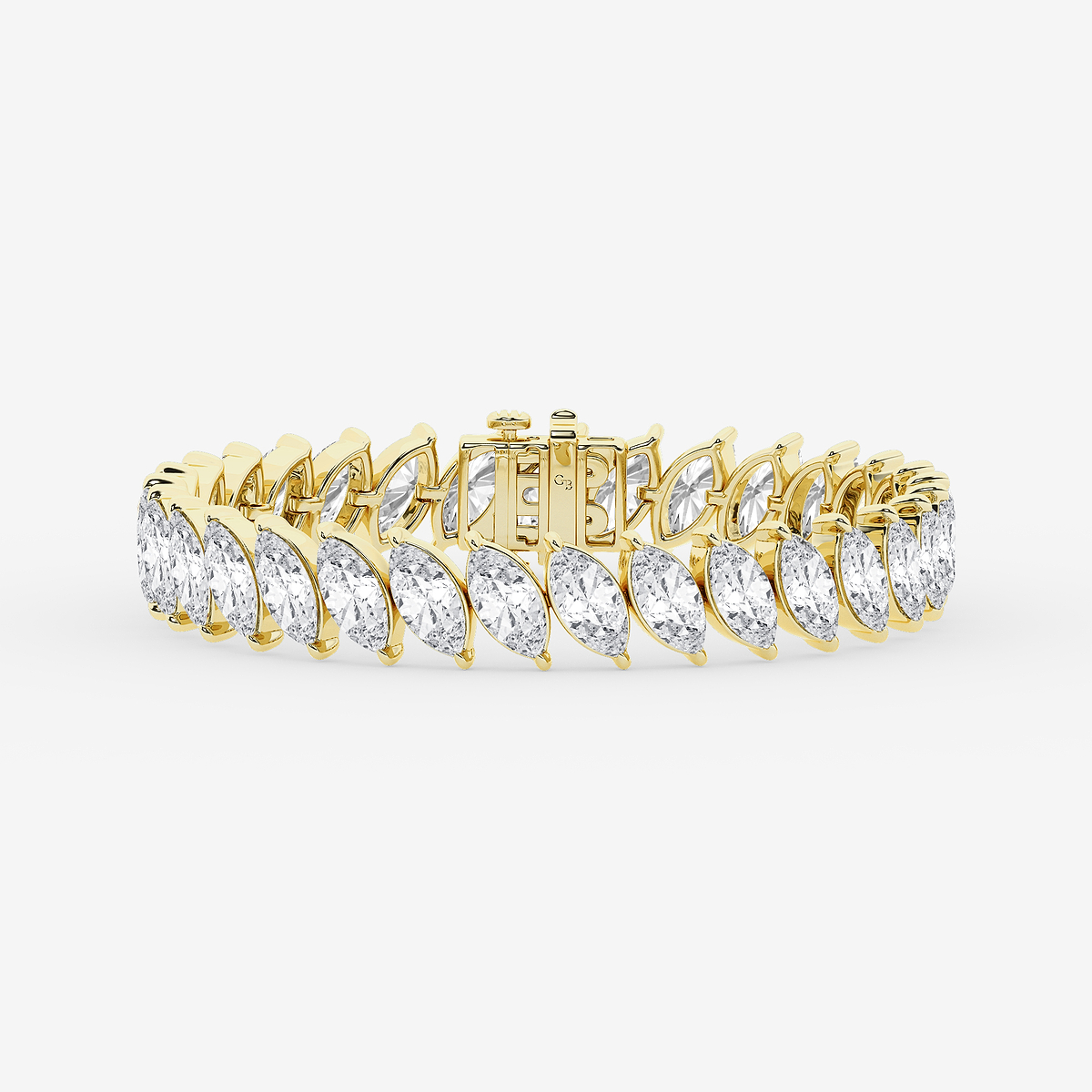 30 ctw Marquise Lab Grown Diamond Diagonal Tennis Bracelet - 7 Inches
