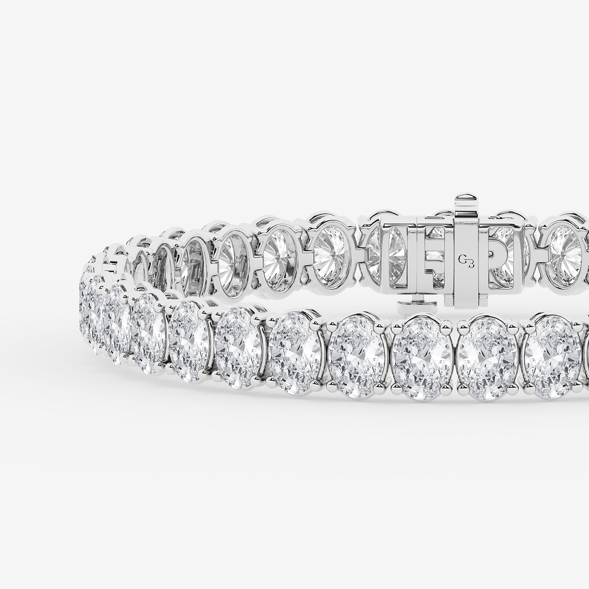 Additional Image 1 for  15 ctw Oval Lab Grown Diamond Tennis Bracelet - 7 Inches