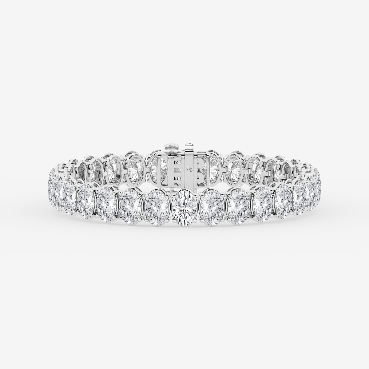 30 ctw Oval Lab Grown Diamond Tennis Bracelet - 8 Inches