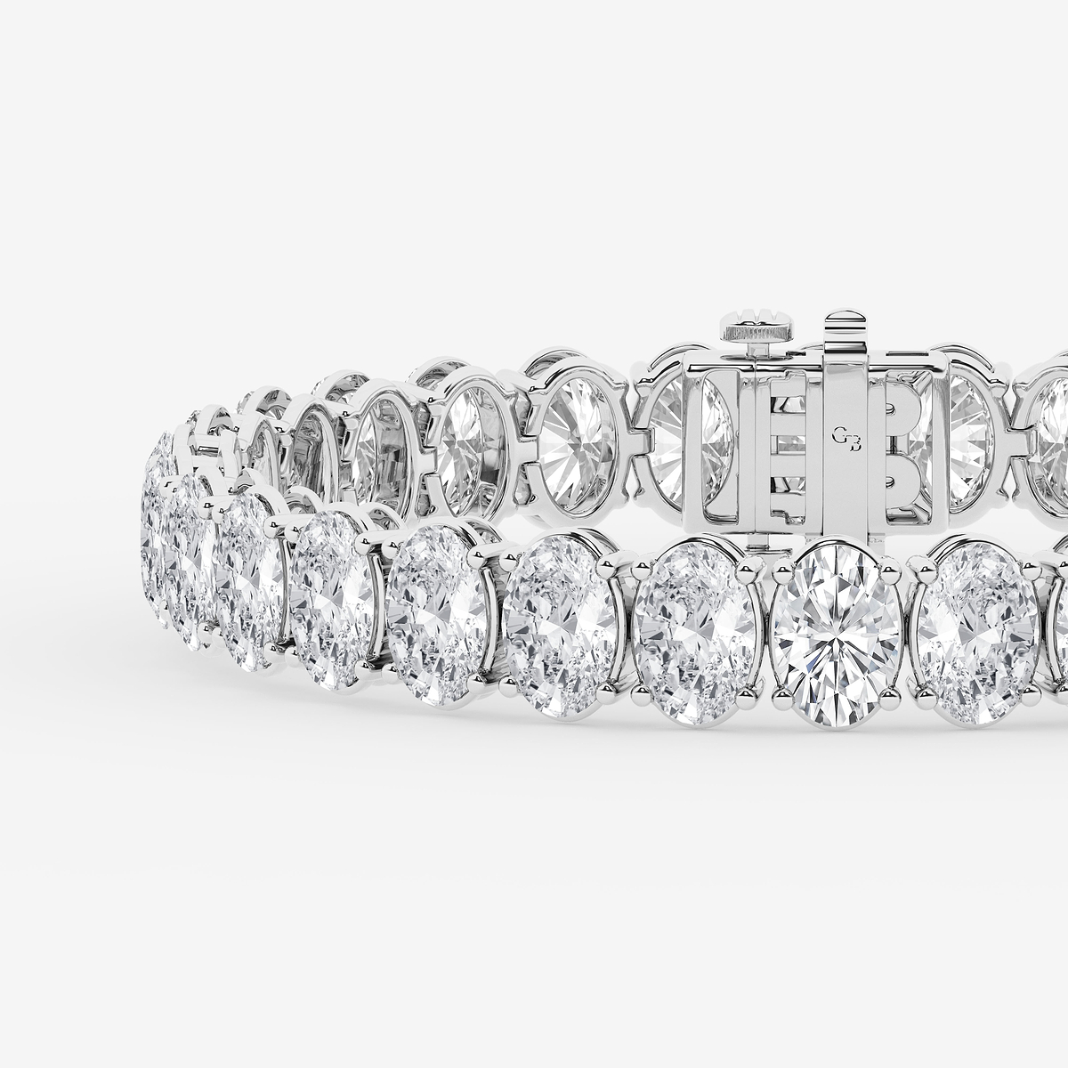 Additional Image 1 for  30 ctw Oval Lab Grown Diamond Tennis Bracelet - 8 Inches