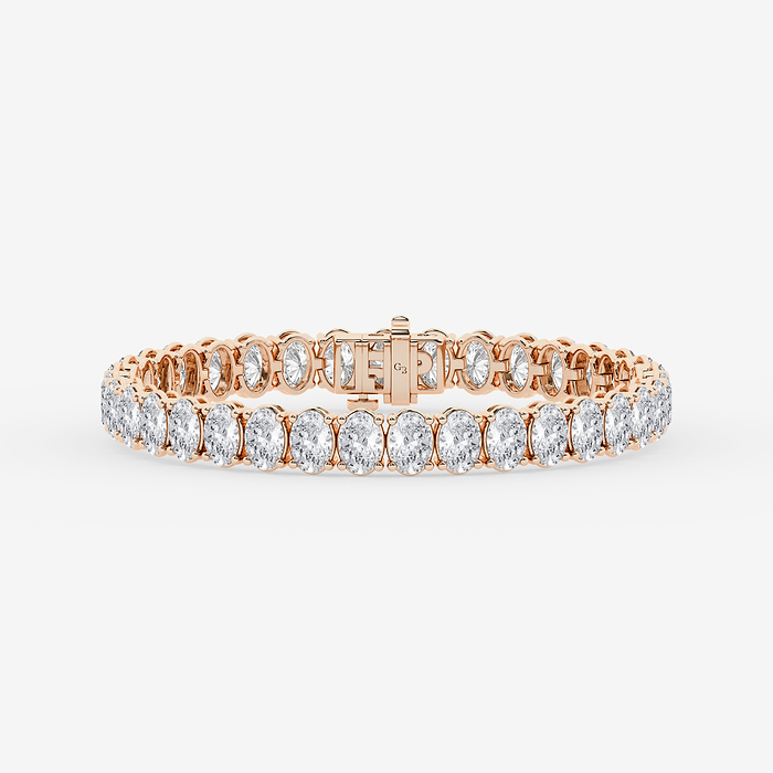 15 ctw Oval Lab Grown Diamond Tennis Bracelet - 7 Inches